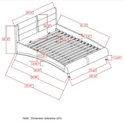 Other King Bed In Black Leatherette W/ Channel Details