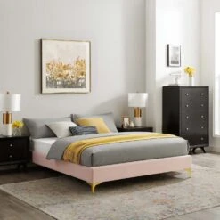 Other King Bed In Pink Performance Velvet Finish -Home Furnishings Store 1500 1500 frame 0 7436