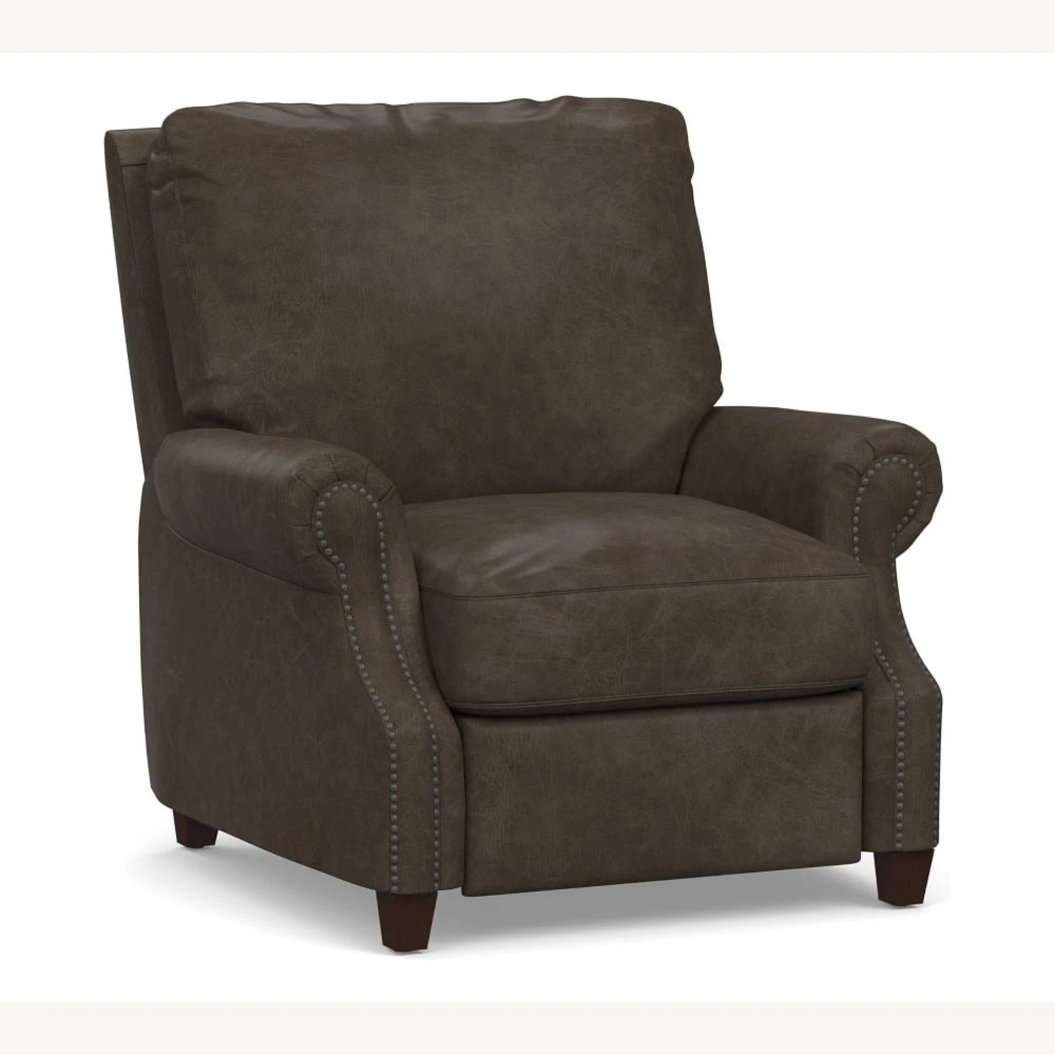 Pottery Barn James Roll Arm Leather Recliner 4 Pottery Barn James Roll Arm Leather Recliner - Image 2