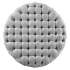 Other Large Round Ottoman In Tufted Light Gray Velvet -Home Furnishings Store 1500 1500 frame 0 764