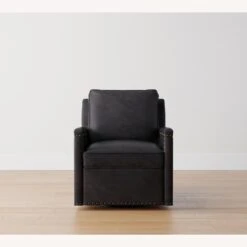 Pottery Barn Tyler Square Arm Leather Swivel Recliner