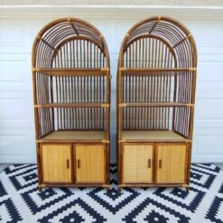 Hi-River Japanese Arched Bookshelf Boho MidCentury -Home Furnishings Store 1500 1500 frame 0 7846