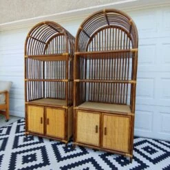 Hi-River Japanese Arched Bookshelf Boho MidCentury -Home Furnishings Store 1500 1500 frame 0 7856