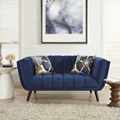 Other Modern Loveseat In Navy Velvet Polyester Finish 10 Other Modern Loveseat In Navy Velvet Polyester Finish -Home Furnishings Store 1500 1500 frame 0 792