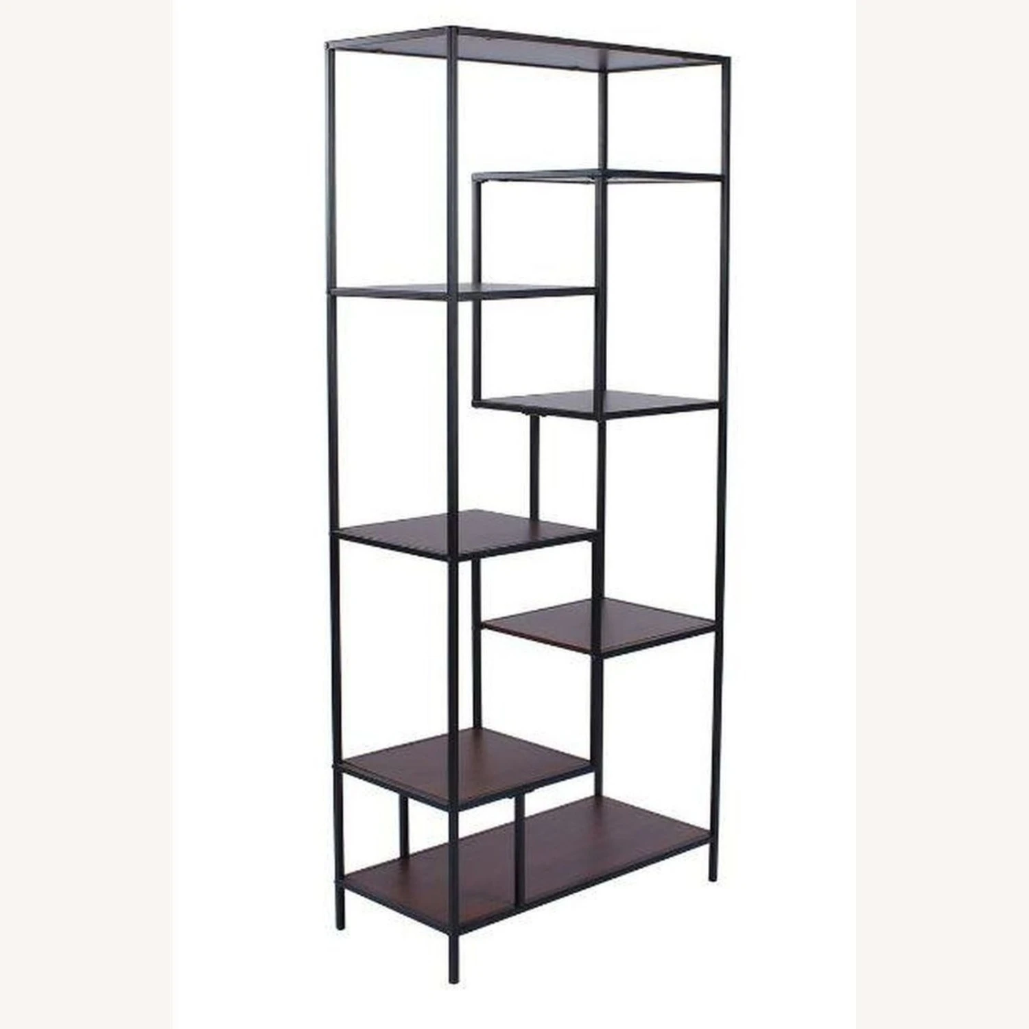 Other Rustic Bookcase In Walnut W/ Black Metal Frame 3 Other Rustic Bookcase In Walnut W/ Black Metal Frame