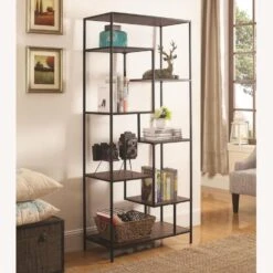 Other Rustic Bookcase In Walnut W/ Black Metal Frame 8 Other Rustic Bookcase In Walnut W/ Black Metal Frame -Home Furnishings Store 1500 1500 frame 0 7938