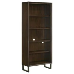 Other 4-Shelf Bookcase In Dark Walnut & Gunmetal -Home Furnishings Store 1500 1500 frame 0 7984