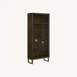 Other 4-Shelf Bookcase In Dark Walnut & Gunmetal -Home Furnishings Store 1500 1500 frame 0 7989