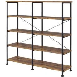 Other Industrial Style Double Bookcase W/ Antique Nutmeg Shelves -Home Furnishings Store 1500 1500 frame 0 8022