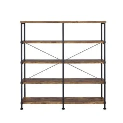 Other Industrial Style Double Bookcase W/ Antique Nutmeg Shelves -Home Furnishings Store 1500 1500 frame 0 8023