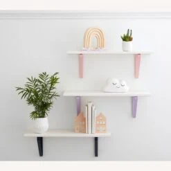 Pottery Barn White Shelf With Lavender Metal Brackets -Home Furnishings Store 1500 1500 frame 0 8448