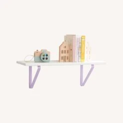 Pottery Barn White Shelf With Lavender Metal Brackets -Home Furnishings Store 1500 1500 frame 0 8449