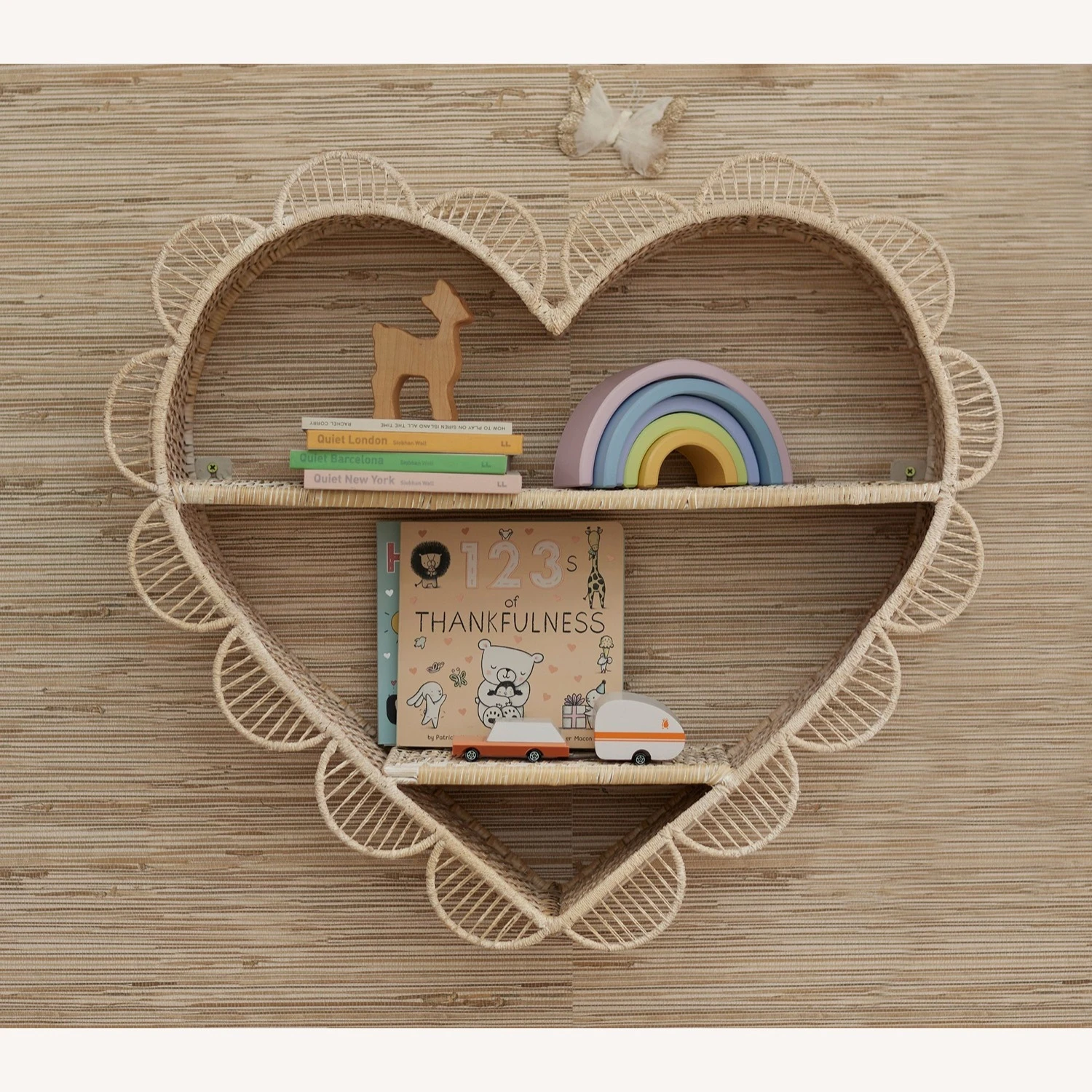 Pottery Barn Quinn Rattan Heart Shelf 3 Pottery Barn Quinn Rattan Heart Shelf