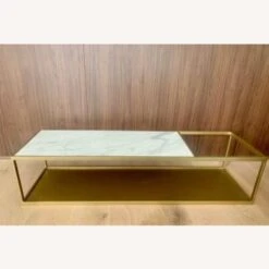 CB2 Marble And Gold Floating Shelf