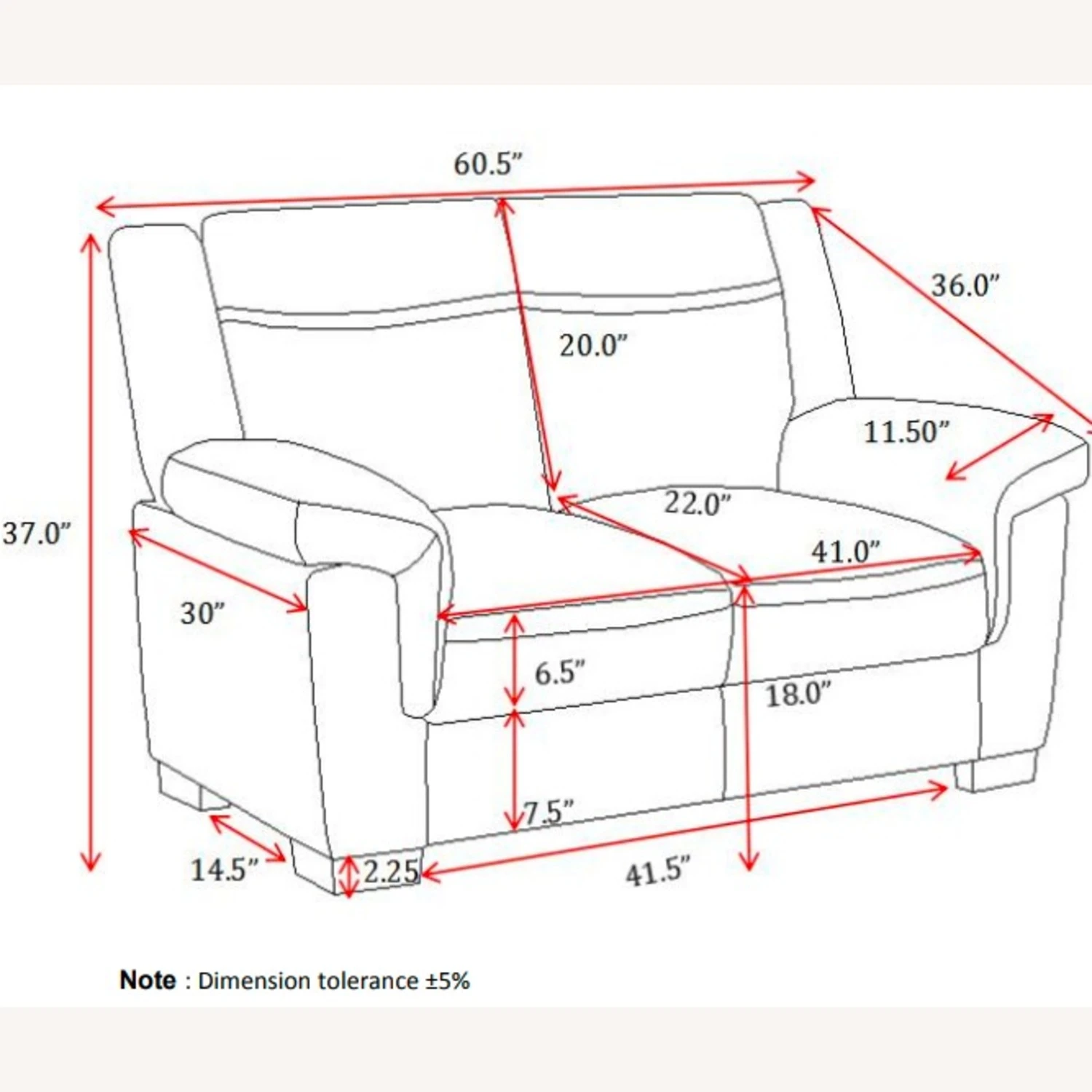Other Loveseat In Gray Faux Leather Upholstery 6 Other Loveseat In Gray Faux Leather Upholstery - Image 4