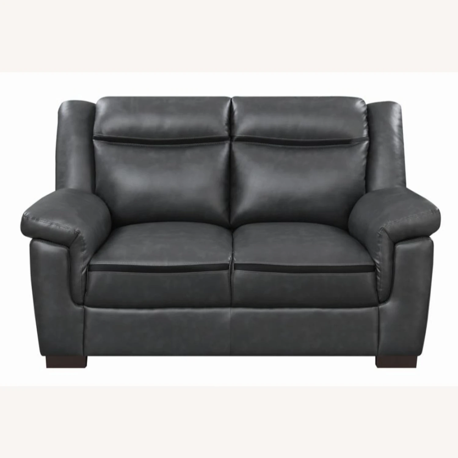 Other Loveseat In Gray Faux Leather Upholstery 7 Other Loveseat In Gray Faux Leather Upholstery - Image 5