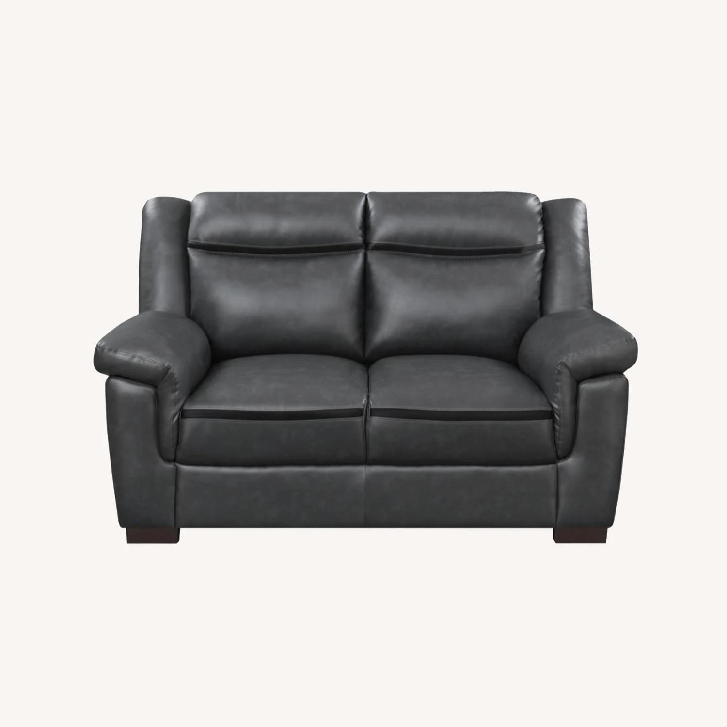 Other Loveseat In Gray Faux Leather Upholstery 8 Other Loveseat In Gray Faux Leather Upholstery - Image 6