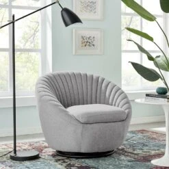 Other Armchair In Light Gray Fabric W/ Vertical Tufting -Home Furnishings Store 1500 1500 frame 0 8713