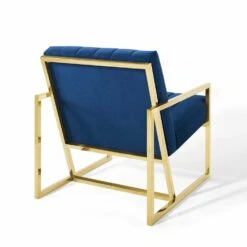 Other Armchair In Velvet Navy Fabric & Gold Frame Finish -Home Furnishings Store 1500 1500 frame 0 8734