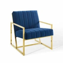 Other Armchair In Velvet Navy Fabric & Gold Frame Finish -Home Furnishings Store 1500 1500 frame 0 8738
