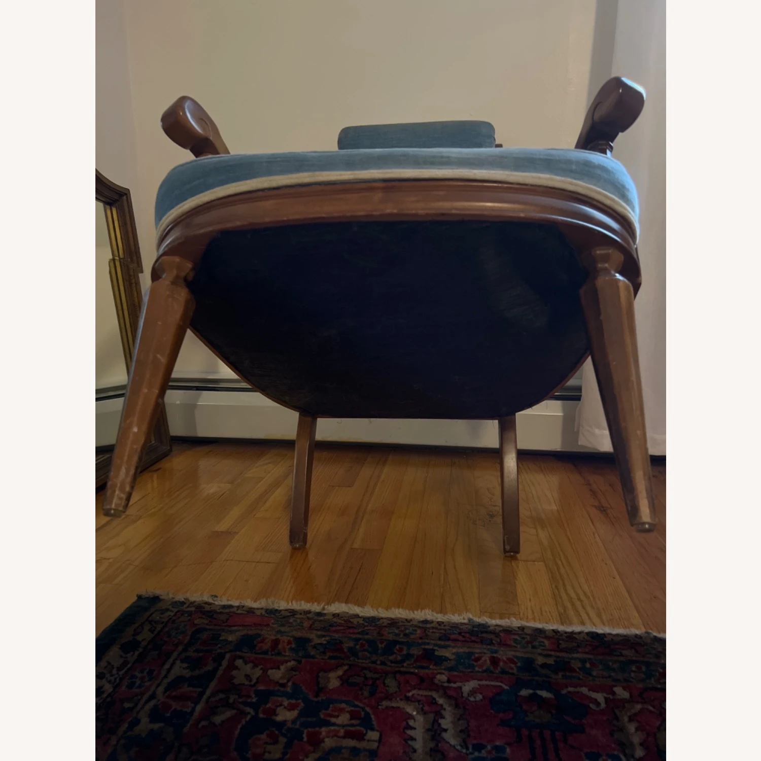 Vintage Curved Mohair Velour Armchair 4 Vintage Curved Mohair Velour Armchair - Image 2