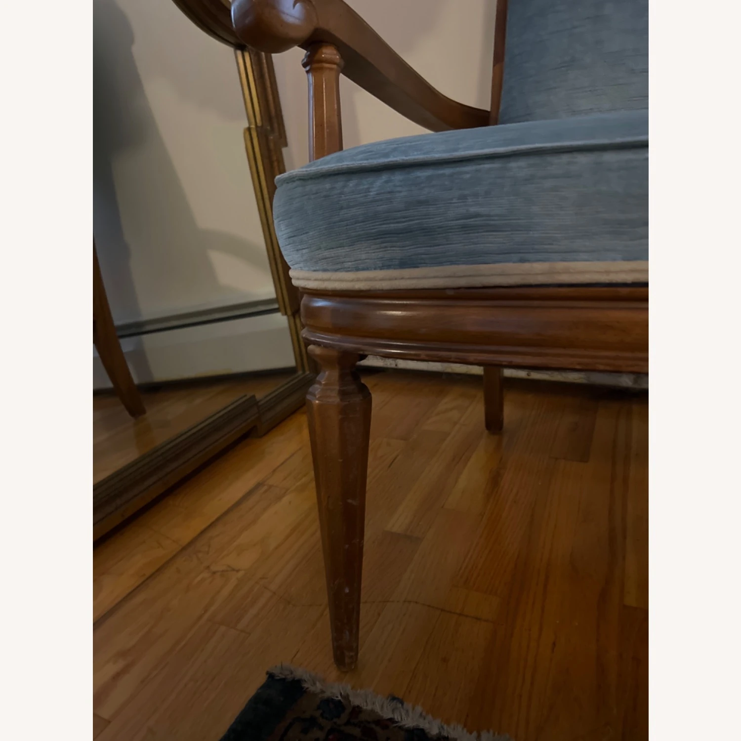 Vintage Curved Mohair Velour Armchair 5 Vintage Curved Mohair Velour Armchair - Image 3