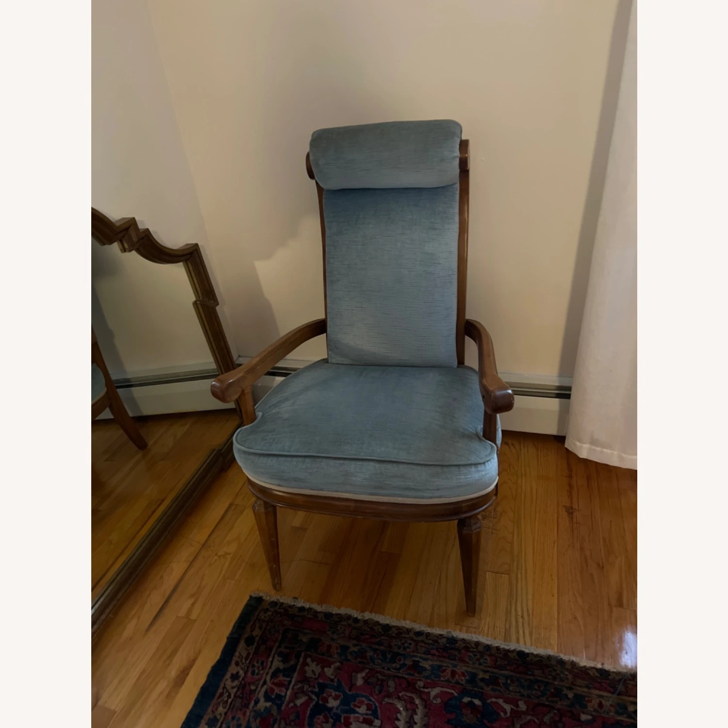 Vintage Curved Mohair Velour Armchair 8 Vintage Curved Mohair Velour Armchair - Image 6