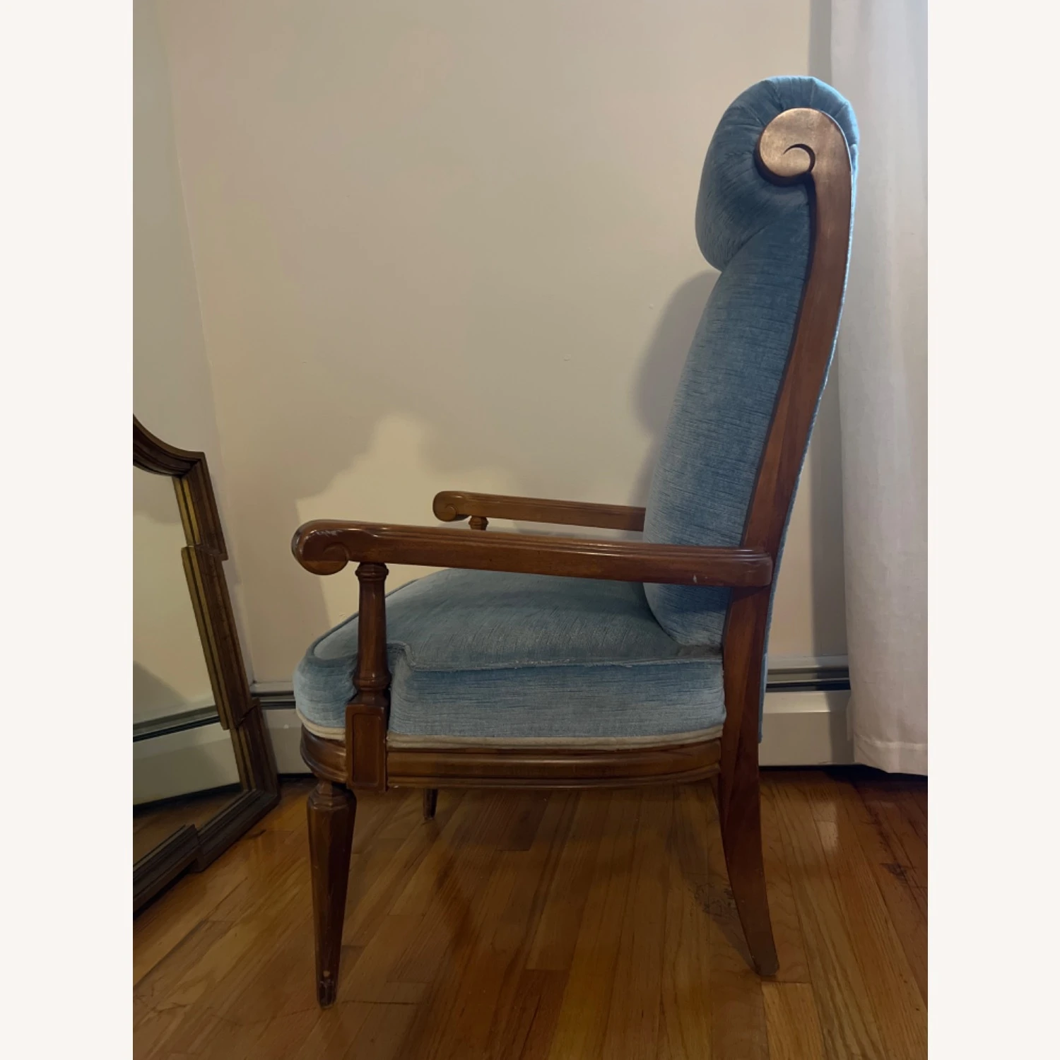 Vintage Curved Mohair Velour Armchair 9 Vintage Curved Mohair Velour Armchair - Image 7