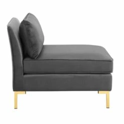 Other Armless Chair In Gray Velvet Fabric Upholstery -Home Furnishings Store 1500 1500 frame 0 8771