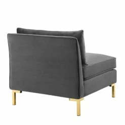 Other Armless Chair In Gray Velvet Fabric Upholstery -Home Furnishings Store 1500 1500 frame 0 8773