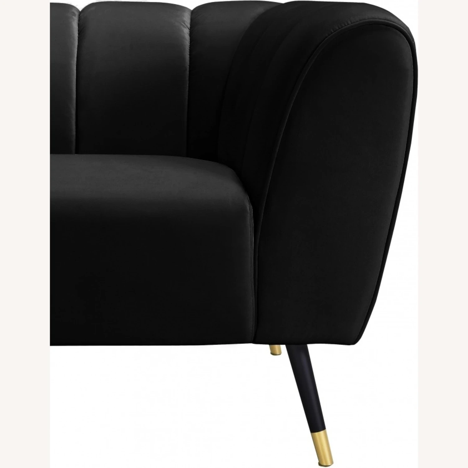Other Chair In Black Velvet & Black Legs W/ Gold Tips 3 Other Chair In Black Velvet & Black Legs W/ Gold Tips