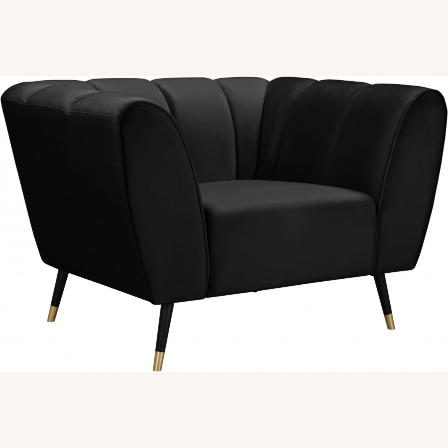 Other Chair In Black Velvet & Black Legs W/ Gold Tips 12 Other Chair In Black Velvet & Black Legs W/ Gold Tips - Image 10