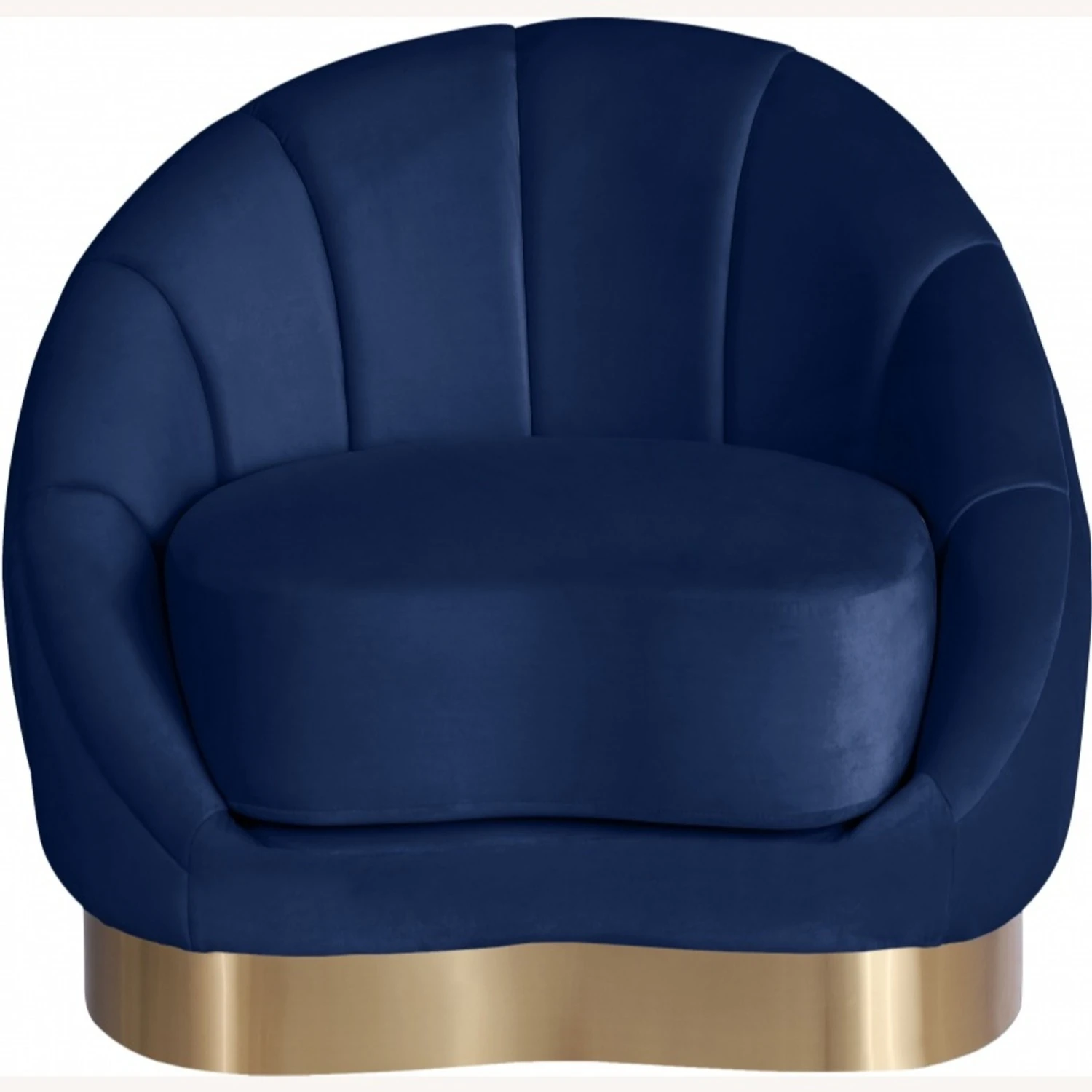 Other Chair In Shell-Shaped Navy Velvet Finish 7 Other Chair In Shell-Shaped Navy Velvet Finish - Image 5