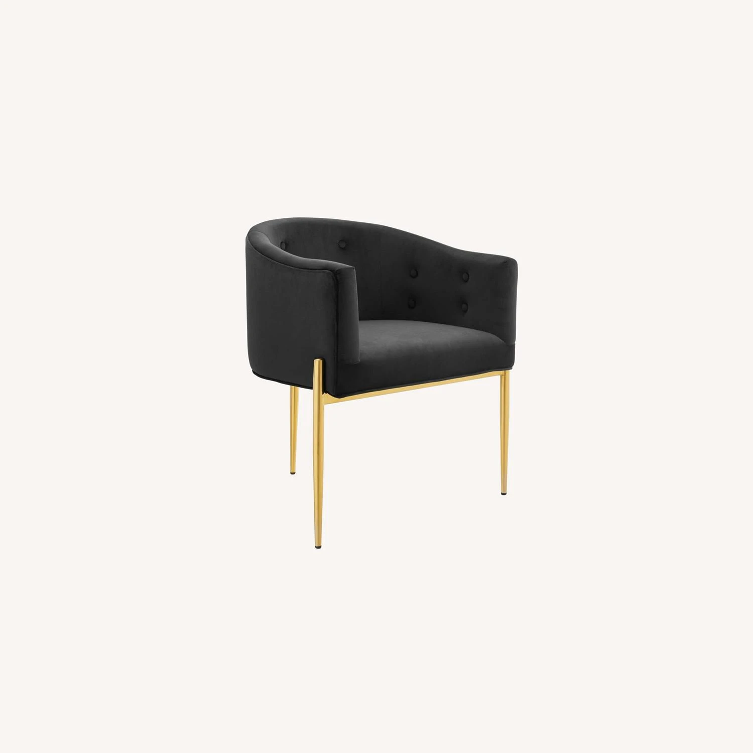 Other Accent Chair In Black Velvet W/ Chrome Gold Legs 7 Other Accent Chair In Black Velvet W/ Chrome Gold Legs - Image 5