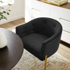 Other Accent Chair In Black Velvet W/ Chrome Gold Legs 16 Other Accent Chair In Black Velvet W/ Chrome Gold Legs -Home Furnishings Store 1500 1500 frame 0 8829