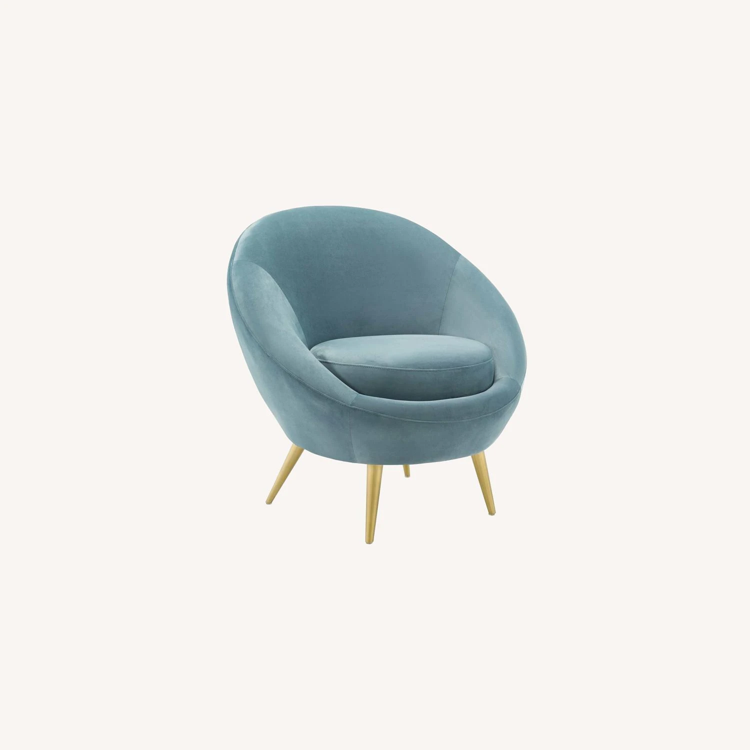 Other Accent Chair In Light Blue Velvet W/ Gold Legs 3 Other Accent Chair In Light Blue Velvet W/ Gold Legs