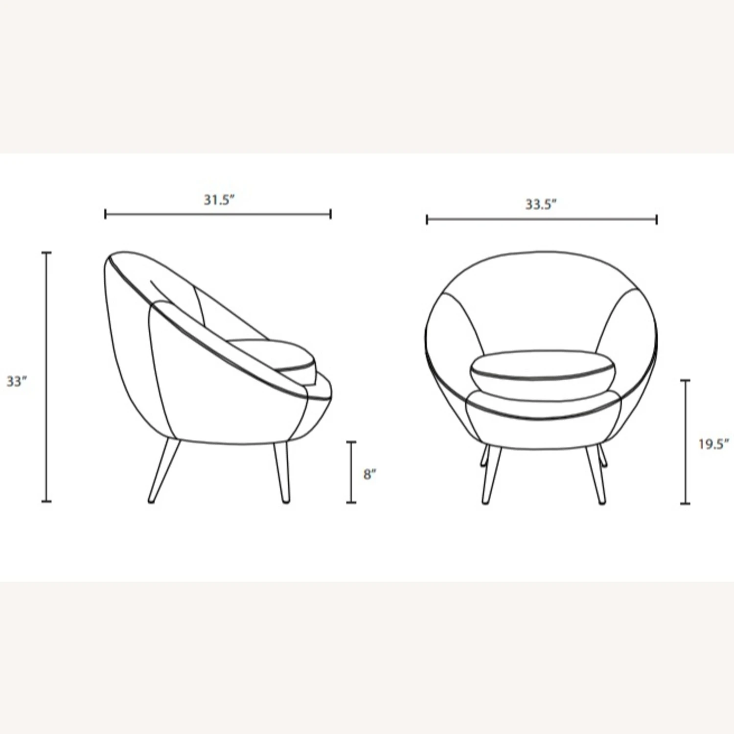 Other Accent Chair In Light Blue Velvet W/ Gold Legs 6 Other Accent Chair In Light Blue Velvet W/ Gold Legs - Image 4