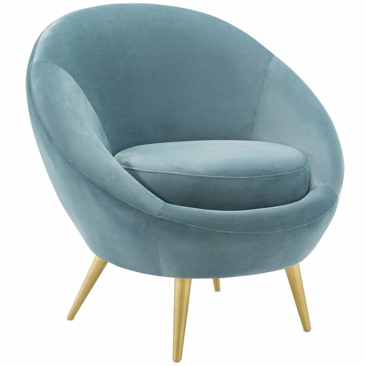 Other Accent Chair In Light Blue Velvet W/ Gold Legs 10 Other Accent Chair In Light Blue Velvet W/ Gold Legs - Image 8