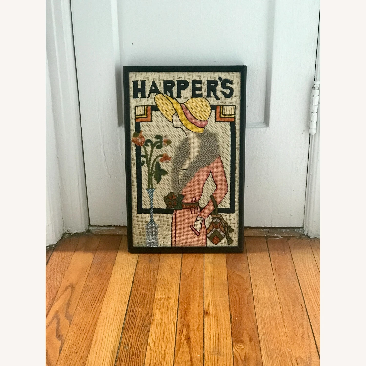 Vintage Needlepoint Art Deco Harper's Cover 8 Vintage Needlepoint Art Deco Harper's Cover - Image 6