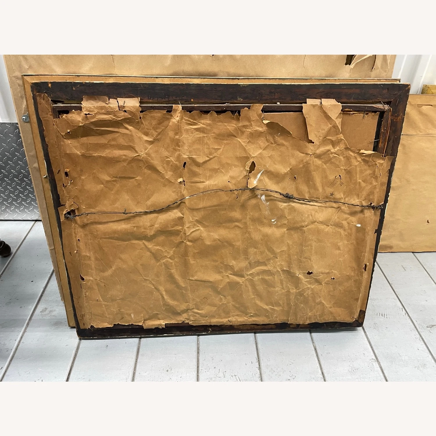 Vintage Signed Oil Painting With Glass Cover 7 Vintage Signed Oil Painting With Glass Cover - Image 5