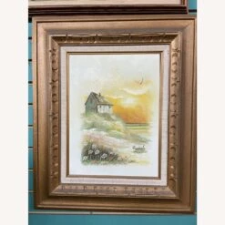 Vintage Signed By Artist Wood Framed Oil Painting -Home Furnishings Store 1500 1500 frame 0 9371