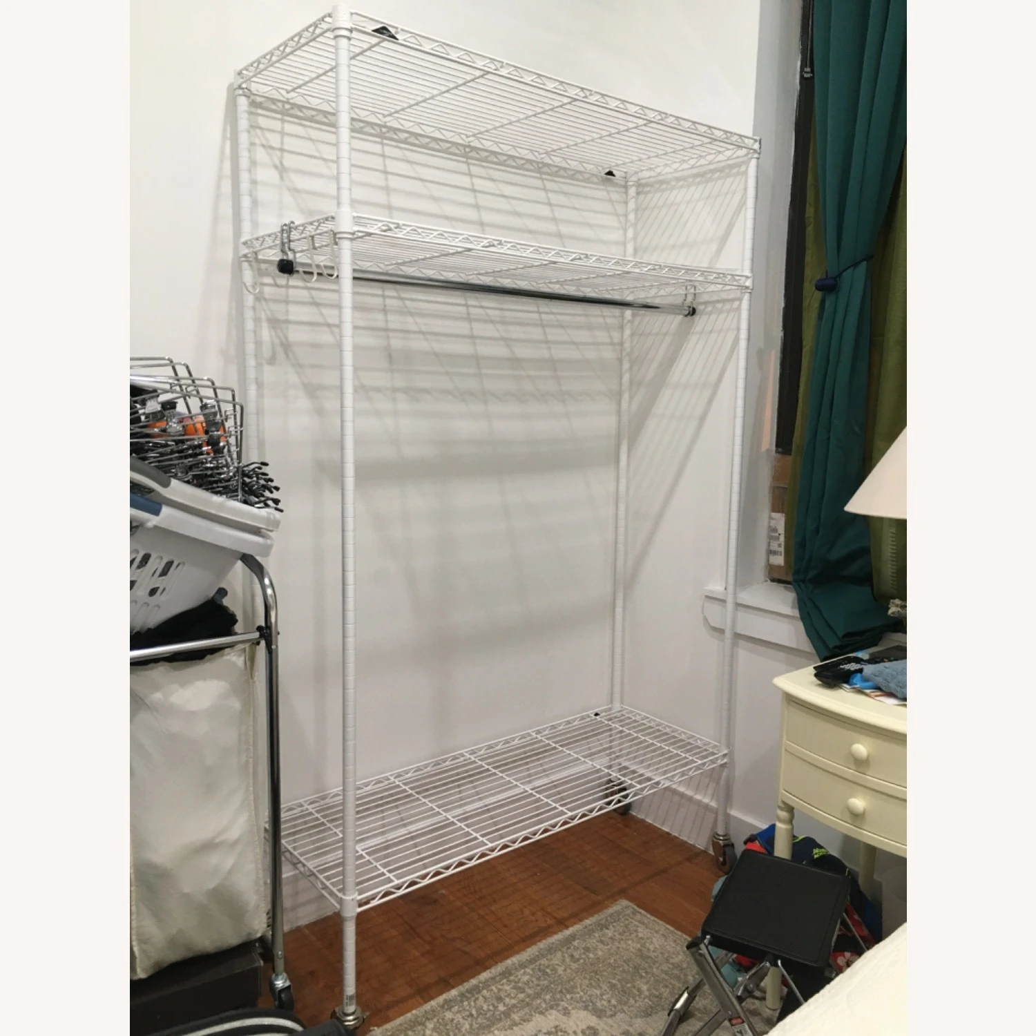 InterMetro Large White Clothes Rack 8 InterMetro Large White Clothes Rack - Image 6