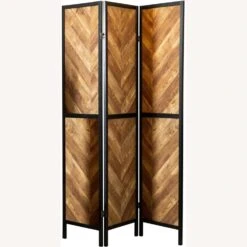 Other 3-Panel Screen In Rustic Tobacco & Black Finish