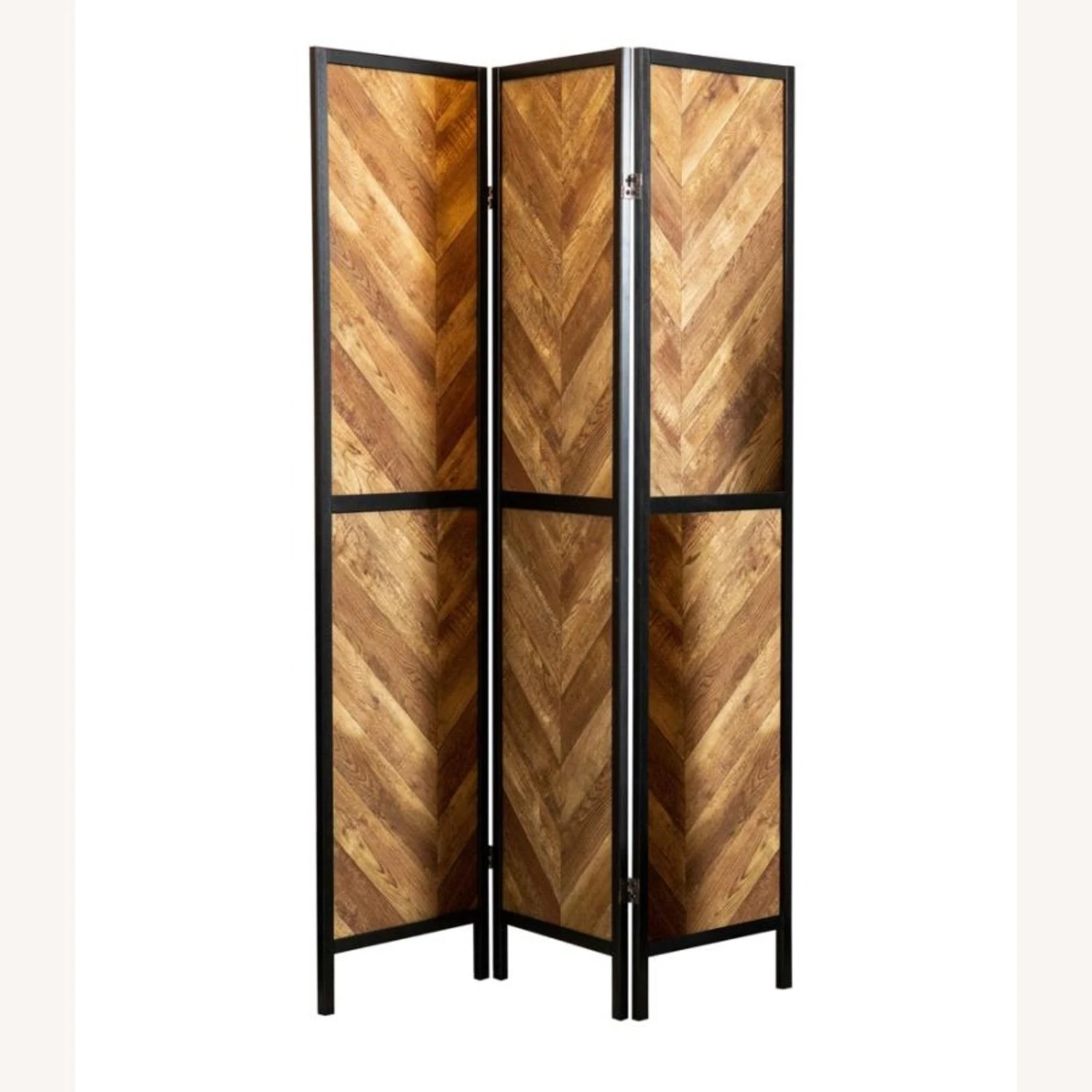 Other 3-Panel Screen In Rustic Tobacco & Black Finish 4 Other 3-Panel Screen In Rustic Tobacco & Black Finish - Image 2