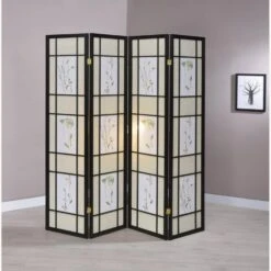 Other 4-Panel Screen In Floral Fabric & Black Wood Frame -Home Furnishings Store 1500 1500 frame 0 9861