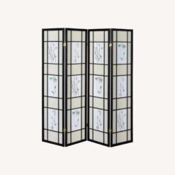 Other 4-Panel Screen In Floral Fabric & Black Wood Frame -Home Furnishings Store 1500 1500 frame 0 9863