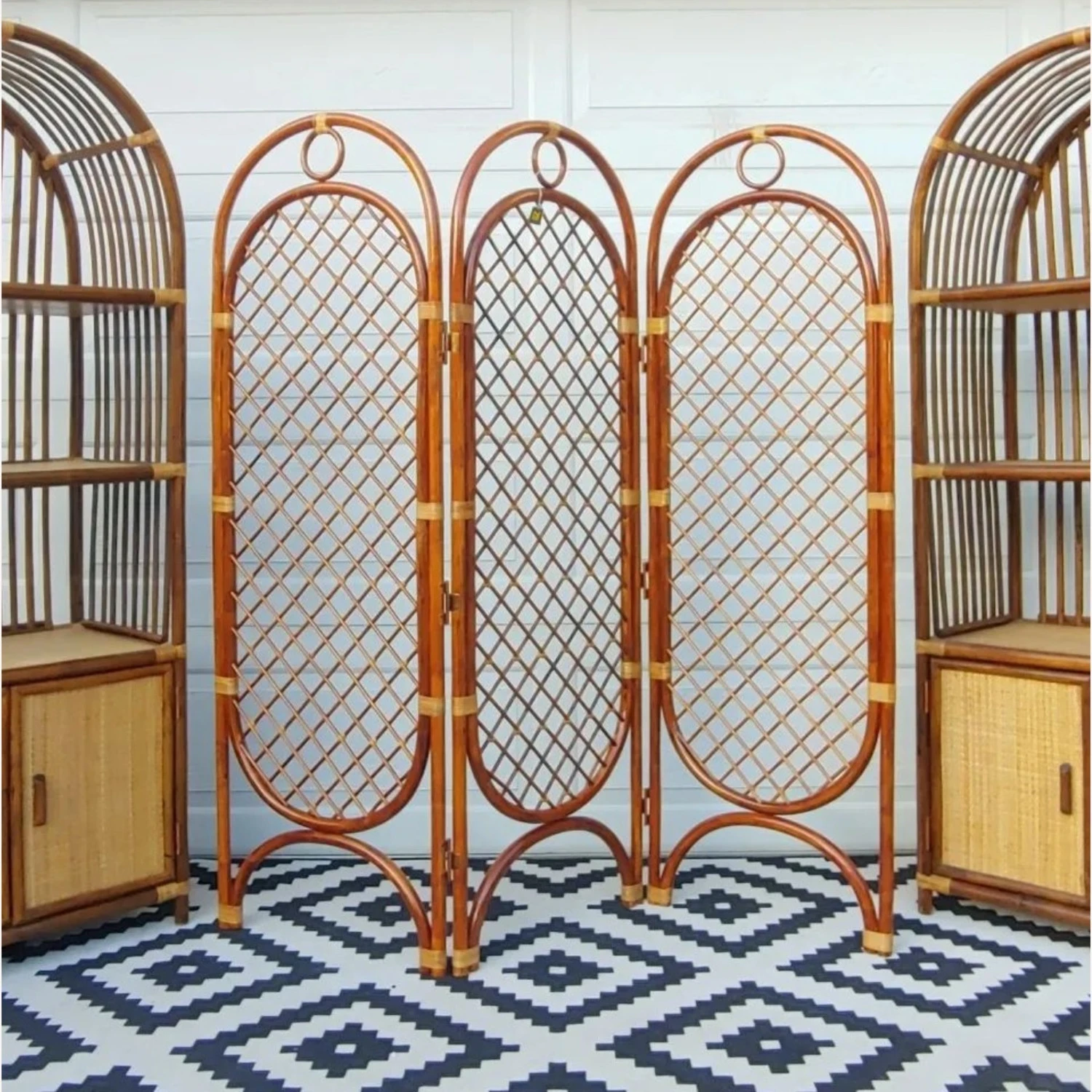 Vintage MCM Bamboo Arched Room Divider 9 Vintage MCM Bamboo Arched Room Divider - Image 7