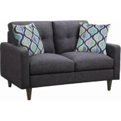 Other Mid Century Style Loveseat In Dark Grey Fabric -Home Furnishings Store 1500 1500 frame 0 989