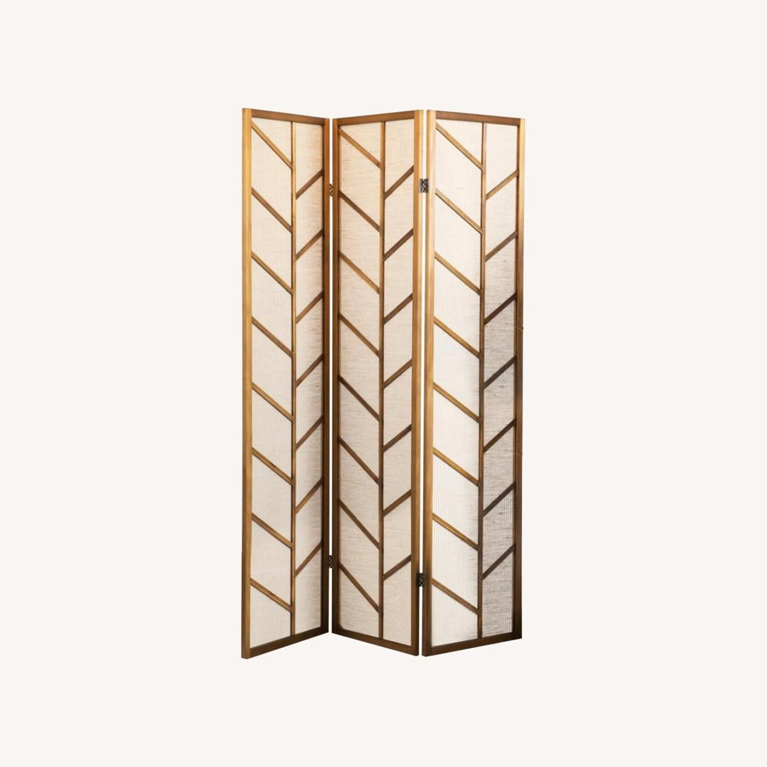 Other 3-Panel Screen In Tan Jute & Walnut Frame Finish 3 Other 3-Panel Screen In Tan Jute & Walnut Frame Finish