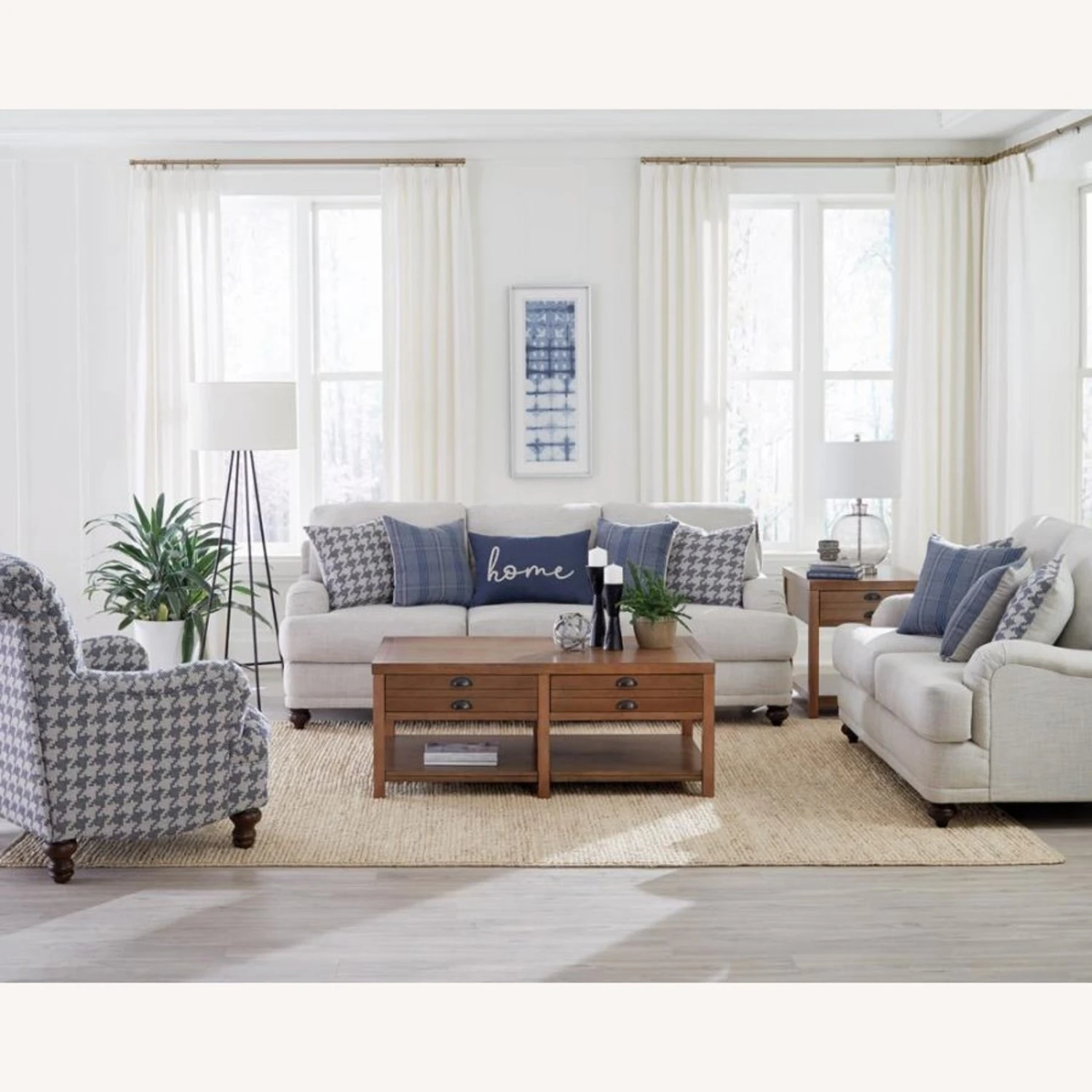 Other Loveseat In Light Grey Linen-Like Body Fabric 3 Other Loveseat In Light Grey Linen-Like Body Fabric